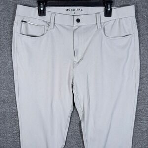 Municipal Sportcross 5P Pants Mens 36x30 Grey Performance Athletic Golf Trousers